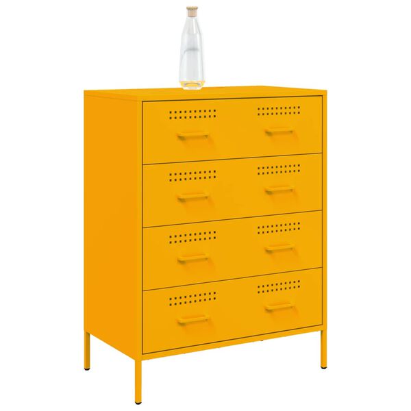 vidaXL Sideboard Mustard Yellow 68x39x89 cm Steel