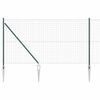 vidaXL Euro Fence with Spikes 10 x 1.4 m PVC-Coated Steel Green Mesh