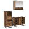 vidaXL Bathroom Furniture Set with Door 3 pcs Old Wood Engineered Wood