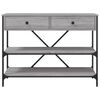vidaXL Console Table with Drawers and Shelves Grey Sonoma Engineered Wood