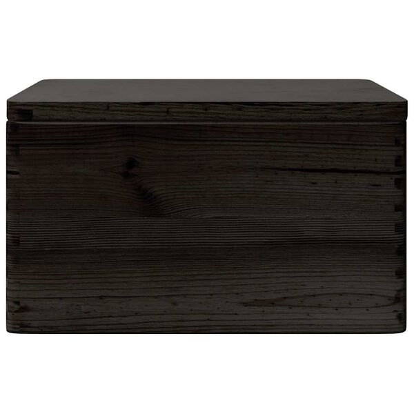 vidaXL Wooden Box with Lid and Handles Black 40x30x23cm Solid Wood Pine