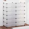 vidaXL Interlocking Shoe Organiser with 12 Compartments White