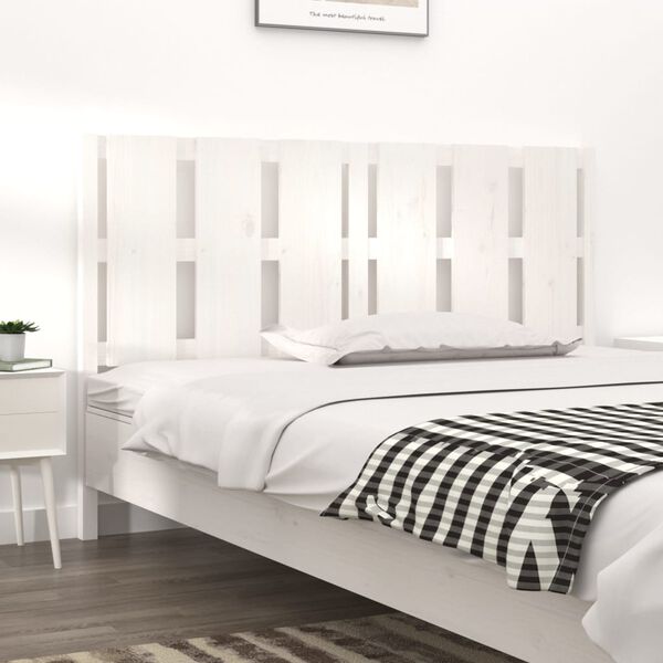 vidaXL Bed Headboard White 155.5x4x100 cm Solid Wood Pine