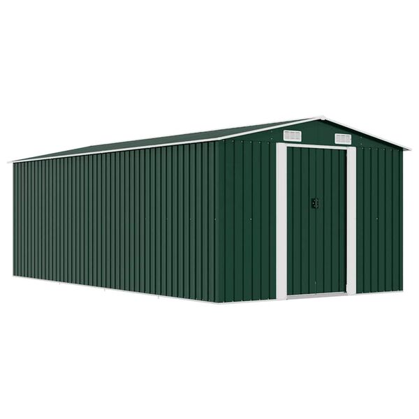 vidaXL Garden Shed 257x489x181 cm Metal Green