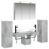 vidaXL Bathroom Furniture Set 6 pcs Concrete Grey