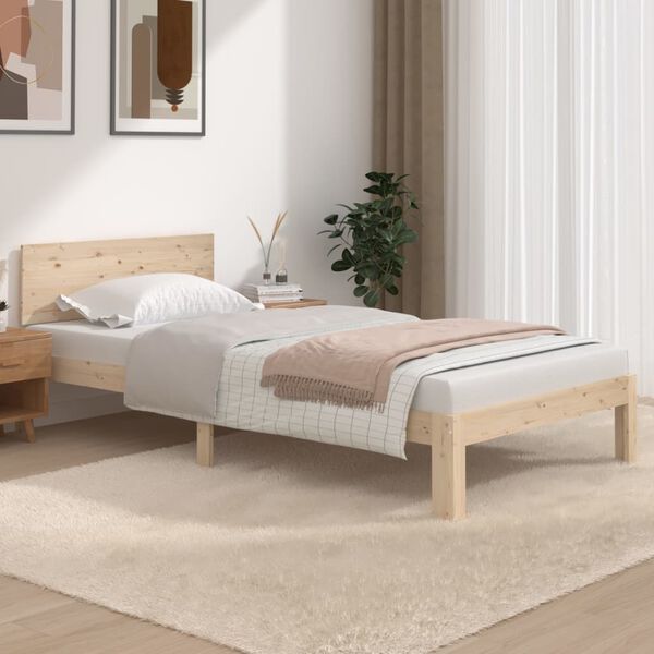 vidaXL Bed Frame without Mattress Solid Wood Pine 100x200cm