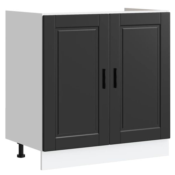 vidaXL Sink Base Cabinet "Porto" Black 80x46x81.5 cm Engineered Wood