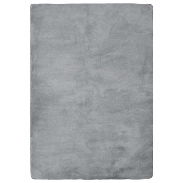 vidaXL Teddy Rug Grey 170x120 cm