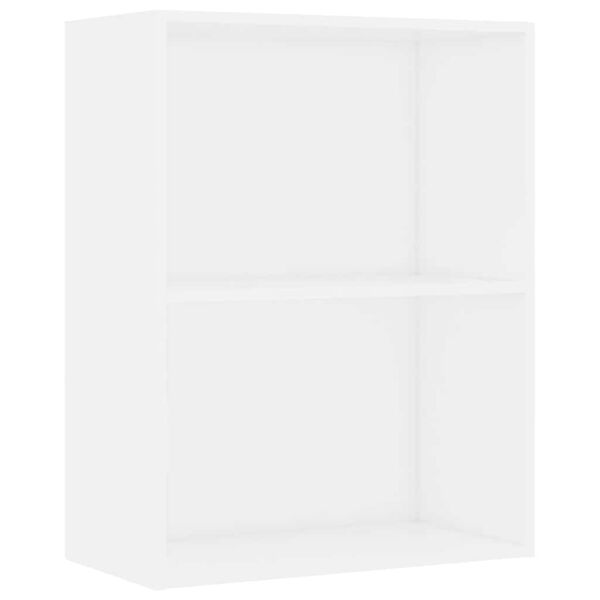 vidaXL 2-Tier Book Cabinet White 60x30x76.5 cm Engineered Wood
