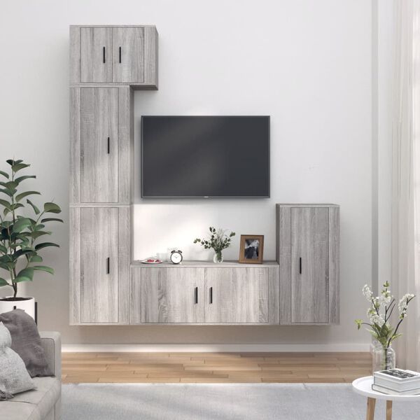vidaXL 5 Piece TV Cabinet Set Grey Sonoma Engineered Wood
