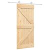 vidaXL Sliding Door Natural and White 90 x 210 cm Solid Pine Wood