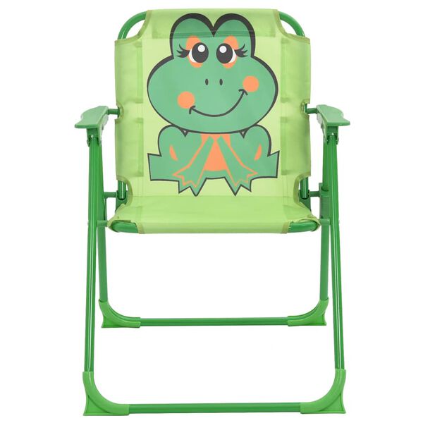 vidaXL 3 Piece Kids' Garden Bistro Set with Parasol Green