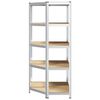 vidaXL Corner Shelf with Shelf Silver 90 x 90 x 198 cm Engineered Wood