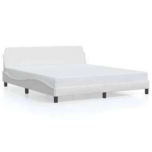 vidaXL Bed Frame "Dover" White 183x213 cm Faux Leather