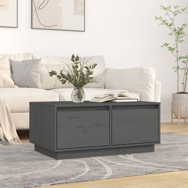 vidaXL Coffee Table Grey 80x50x35 cm Solid Wood Pine