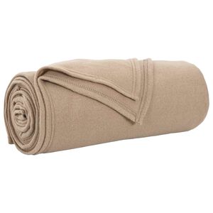 vidaXL Throw Blanket Camel 170 x 130 cm Fleece