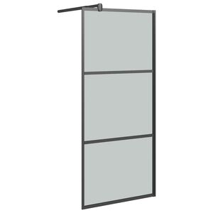 vidaXL Shower walls Black 80 x 195 cm Glass and Aluminium