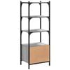 vidaXL Bookcase 3-Tier Grey Sonoma 41x30x109.5 cm Engineered Wood