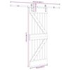 vidaXL Sliding Door with Hardware Set 70x210 cm Solid Wood Pine