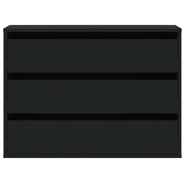 vidaXL Corner Chest of Drawers Black 80x41x58 cm Engineered Wood