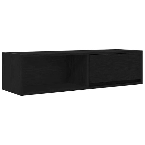 vidaXL TV Cabinet Black Oak 100x31x25.5 cm Engineered Wood