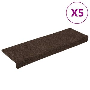 vidaXL Brown Carpet Stair Tread | Set of 15