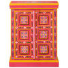 vidaXL Sideboard Solid Mango Wood Pink Hand Painted