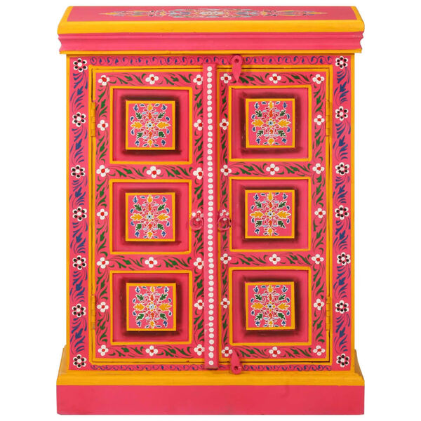 vidaXL Sideboard Solid Mango Wood Pink Hand Painted