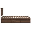 vidaXL Bed Frame with Headboard Brown Oak 120 x 190 cm Solid Pine Wood