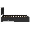 vidaXL Bed Frame with Headboard Black 120 x 190 cm Engineered Wood