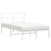 vidaXL Metal Bed Frame without Mattress with Headboard White 120x200cm