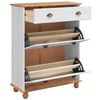 vidaXL Shoe Cabinet ASKIM White 85 x 35 x 108 cm Solid Pine Wood
