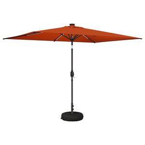 vidaXL Garden Parasol with LED Lights and Base 200 x 300 cm Polyester