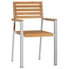vidaXL Garden Chair 4 pcs Solid Teak Wood and Stainless Steel