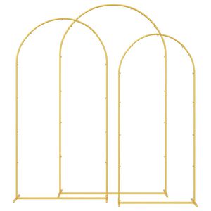 vidaXL Wedding Arch 3 pcs Gold 120 x 40 x 217 cm Steel
