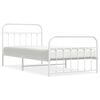 vidaXL Metal Bed Frame without Mattress with Footboard White 107x203cm