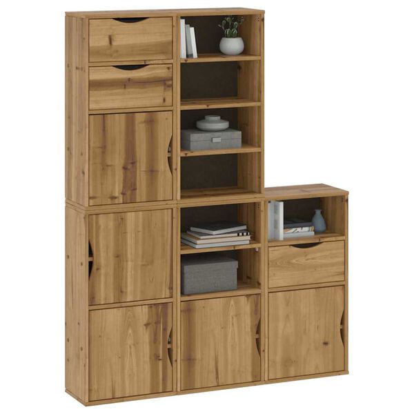 vidaXL Side Cabinets 5 pcs ODDA 40x24x79 cm Solid Wood Pine