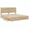vidaXL Storage Bed with Drawer Sonoma Oak 180 x 200 cm Engineered Wood