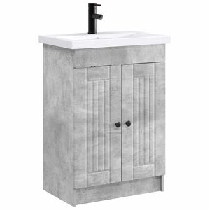 vidaXL Bathroom Furniture Set Concrete Grey 56 x 37.5 x 81 cm