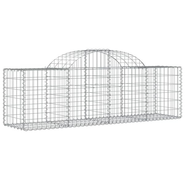 vidaXL Arched Gabion Baskets 15 pcs 200x50x60/80 cm Galvanised Iron