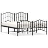 vidaXL Metal Bed Frame without Mattress with Footboard&nbsp;Black 135x190cm