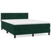 vidaXL Box Spring Bed with Mattress Dark Green 140x190 cm Velvet