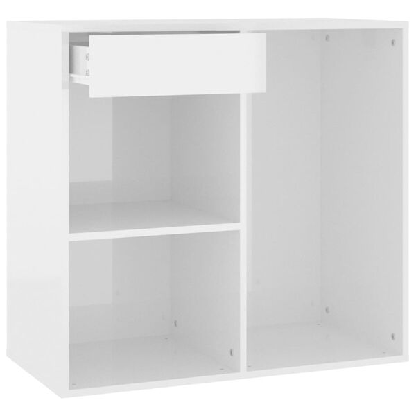 vidaXL Cosmetic Cabinet High Gloss White 80x40x75 cm Engineered Wood