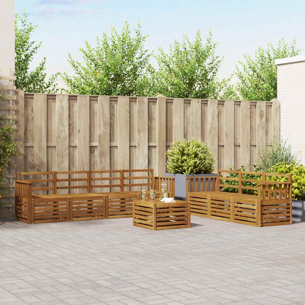 vidaXL Sofa Sets 8 pcs Natural Solid Acacia Wood