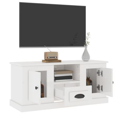 vidaXL TV Cabinet High Gloss White 100x35.5x45 cm Engineered Wood