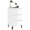 vidaXL Bed Cabinet with Metal Legs High Gloss White 40x35x69 cm
