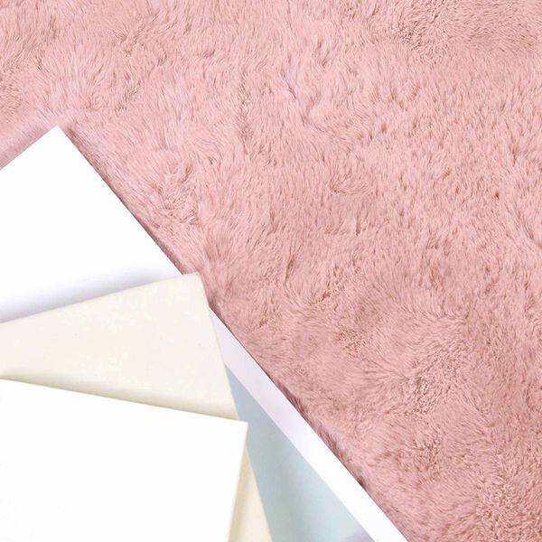vidaXL Faux Rabbit Fur Rug Olite Pink &Oslash; 100 cm Polyester