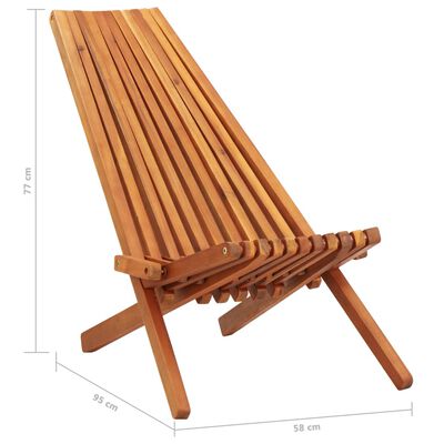 vidaXL Folding Outdoor Lounge Chairs 2 pcs Solid Acacia Wood
