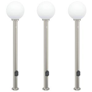 vidaXL Bollard Lights with Sensor&Outlet 3 pcs 120 cm