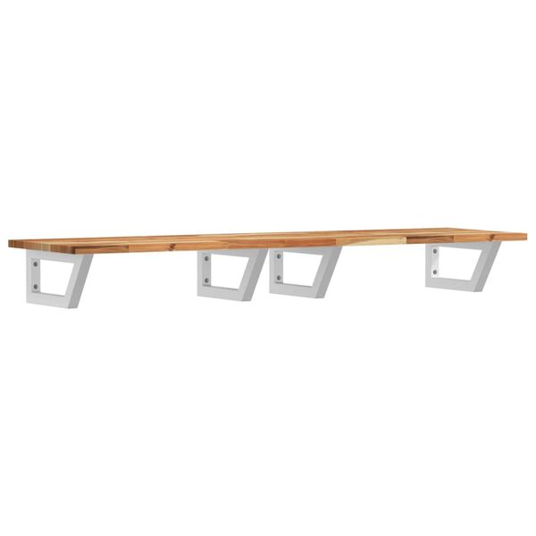 vidaXL Basin Shelf Wall Mounted Steel and Solid Wood Acacia